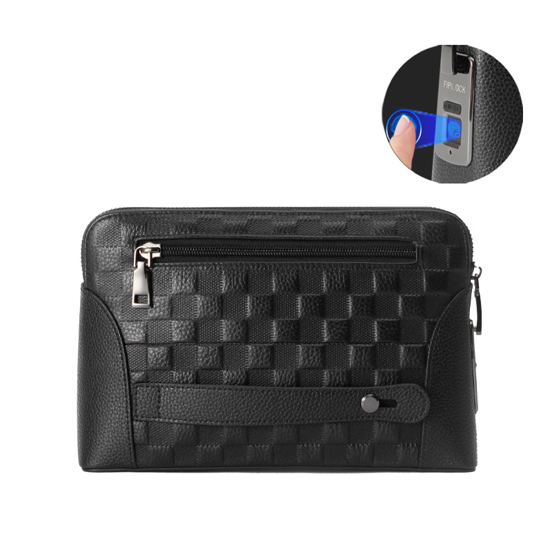 F1 – Black Leather Executive Hand Clutch – MRAD & CO